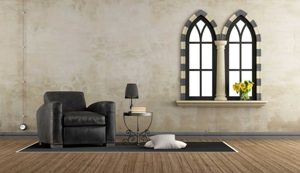 Themed Interior Decoration Gothic Windows Armchair