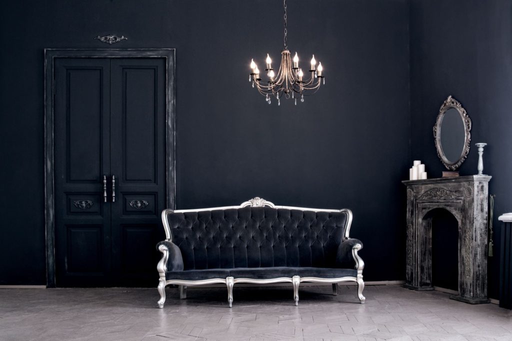 Themed Interior Decoration Gothic Sofa Black