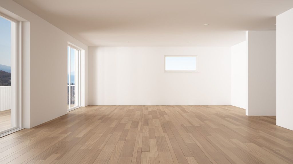 Wooden Parquet Empty Room White