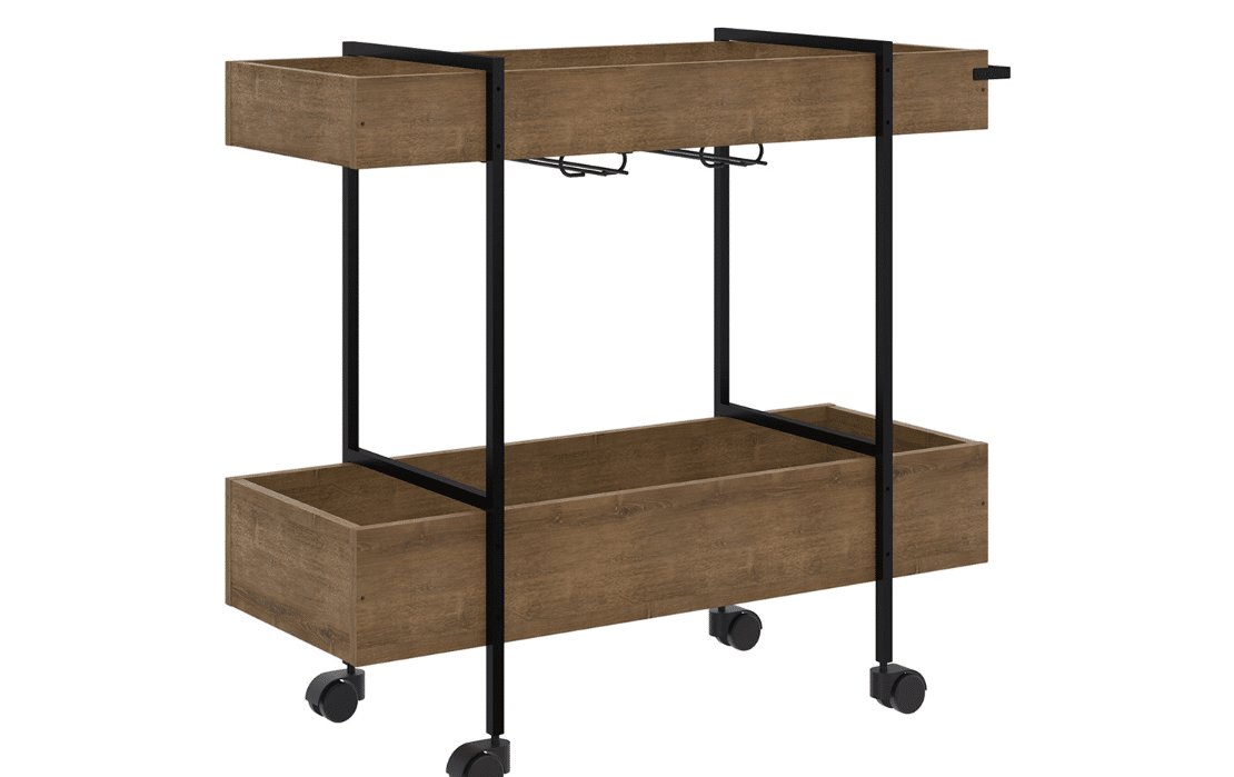 Casabianca Peak Bar Cart - Walnut/Black