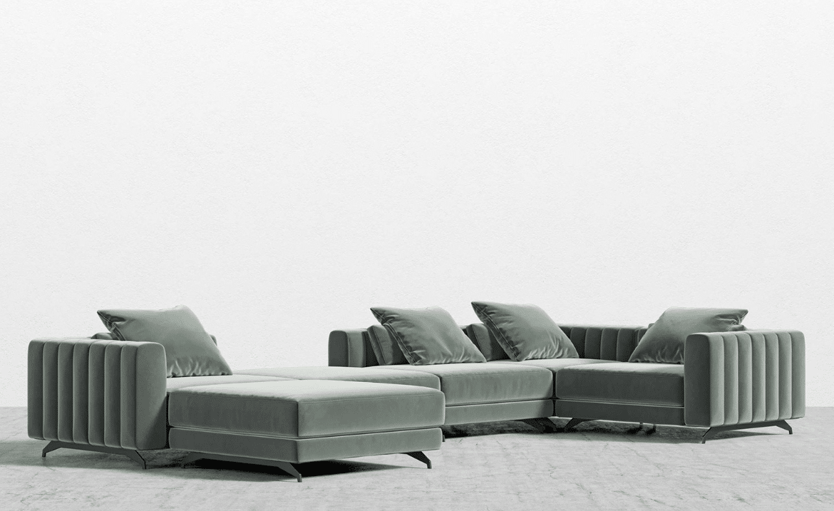 Rove™ Berlin Modular Sectional Plush Velvet - Moonstone