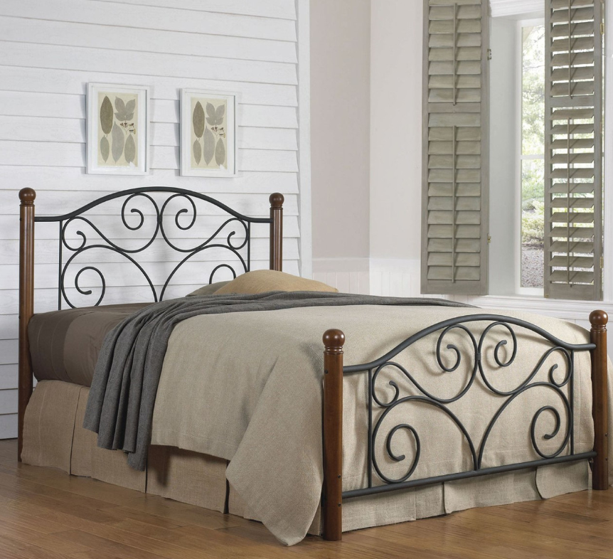 Doral Metal and Wood Bed with Headboard and Footboard - a great choice for a great night's sleep
