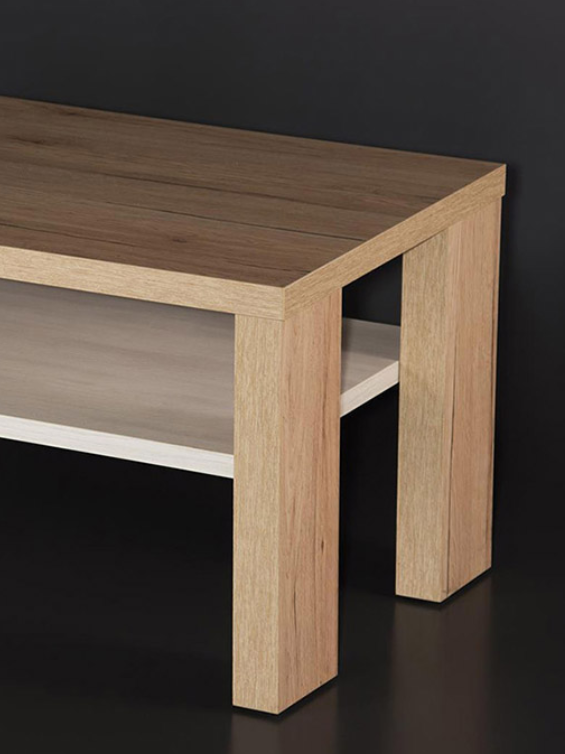 Maxima™ - Arnika Wood Coffee Table with White Shelf
