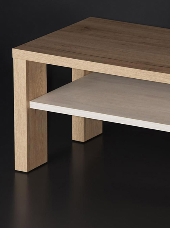 Maxima™ - Arnika Wood Coffee Table with White Shelf
