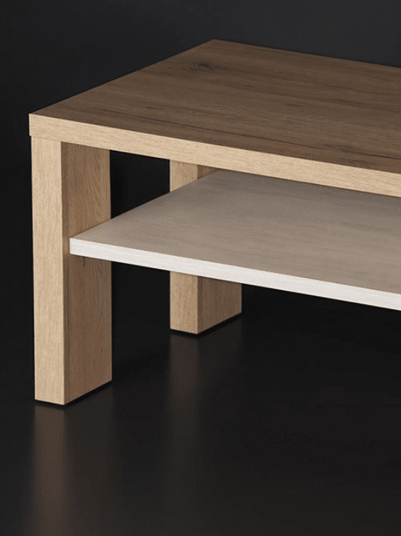 Maxima™ - Arnika Wood Coffee Table with White Shelf