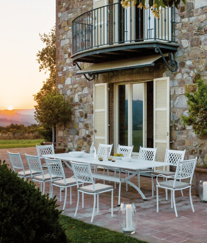 Bellini™ - Valentino Extension Dining Table - A beautiful outdoor table in white color