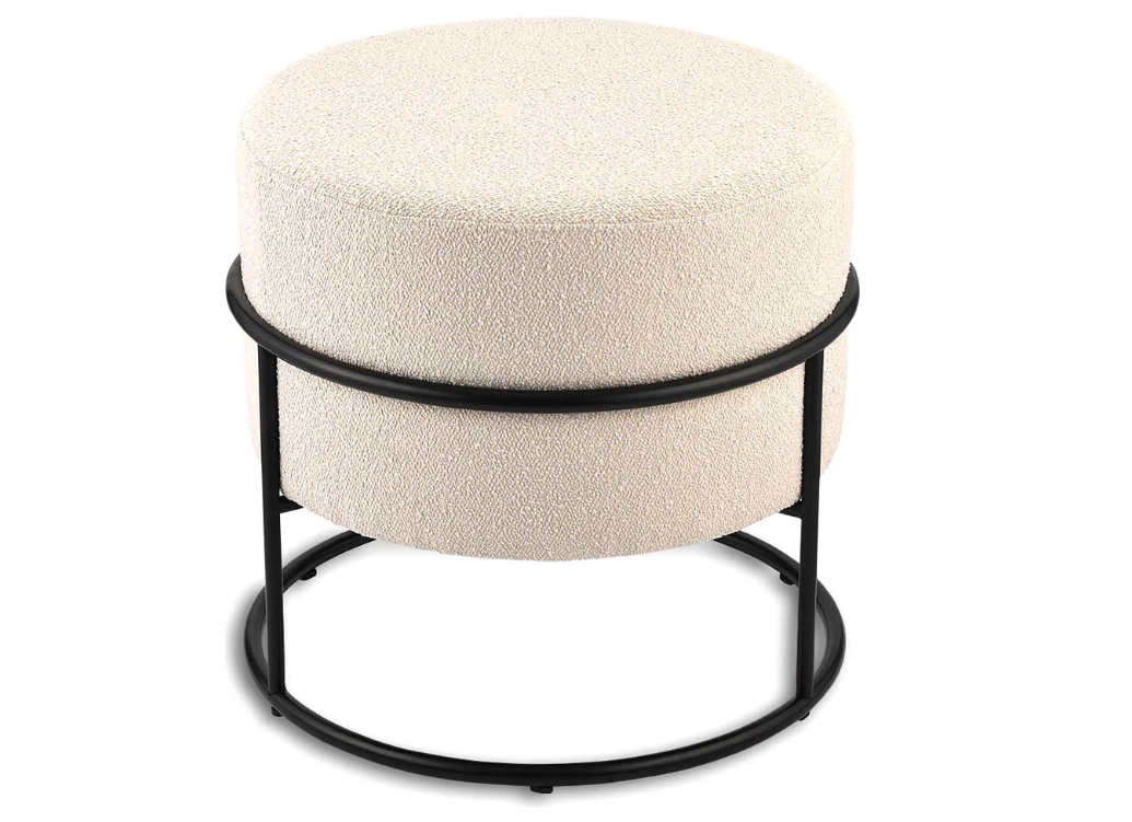 Comfortable and stylish beige pouf from the SohoConcept brand