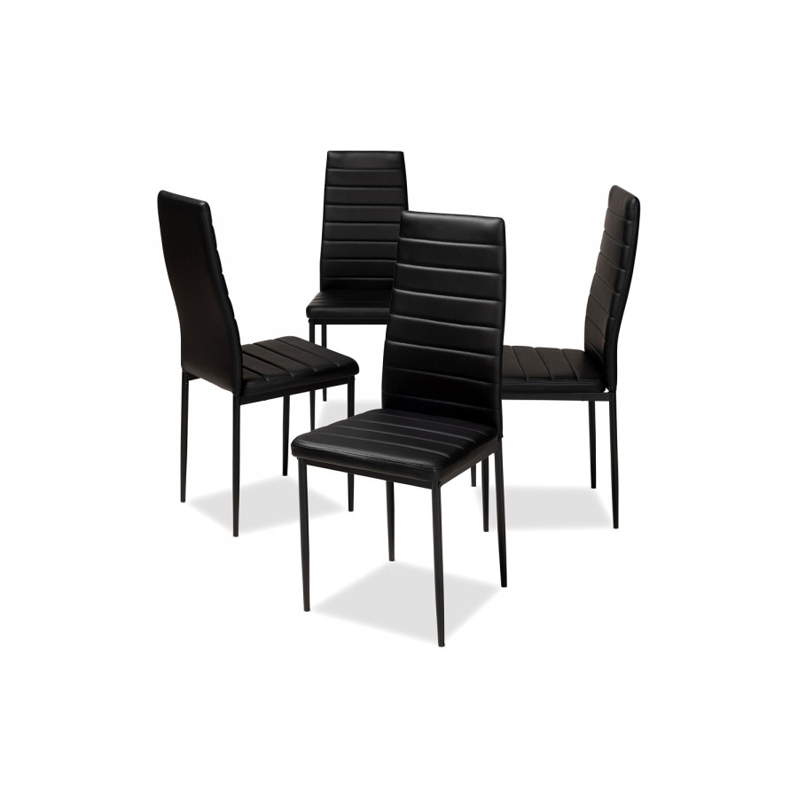 Baxton - Armand Modern 4-Piece Velvet Dining Chair Set