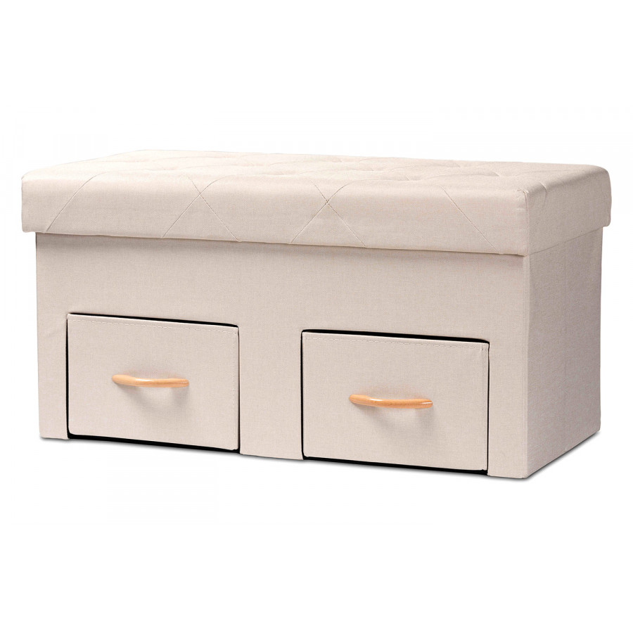Baxton - Gerwin Modern 2-Drawer Storage Ottoman
