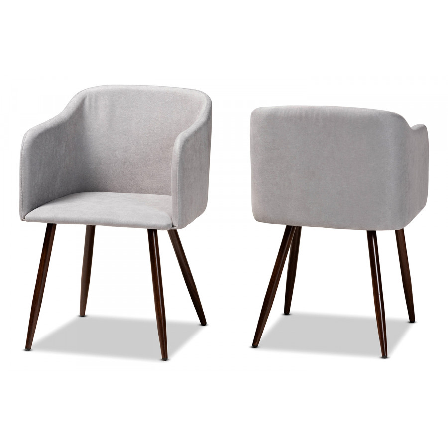 Baxton - Eris Mid-Century Contemporary 2-Piece Dining Chair Set