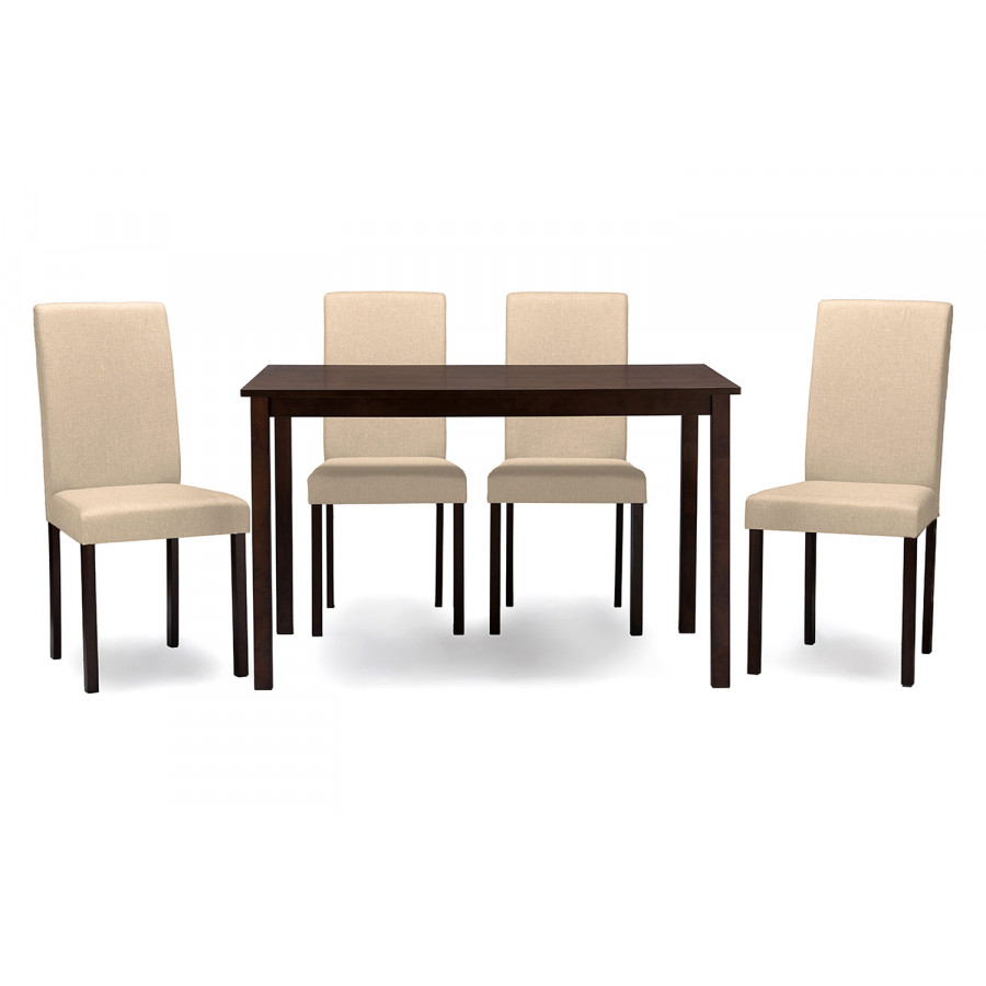Baxton - Andrew Contemporary Espresso 5-Piece Dining Set