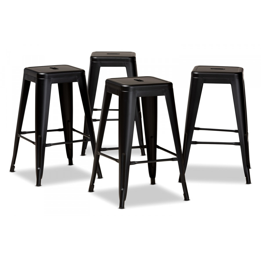 Baxton - Horton Modern 4-Piece Stackable Counter Stool Set