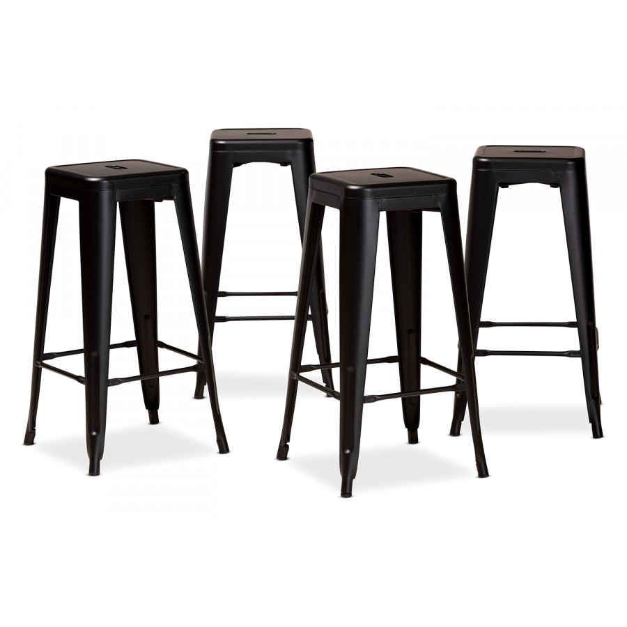 Baxton - Horton Modern 4-Piece Stackable Bar Stool Set