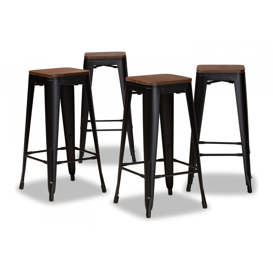 Baxton - Horton Modern 4-Piece Bar Stool Set