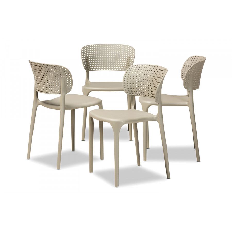 Baxton - Rae Modern 4-Piece Stackable Dining Chair Set