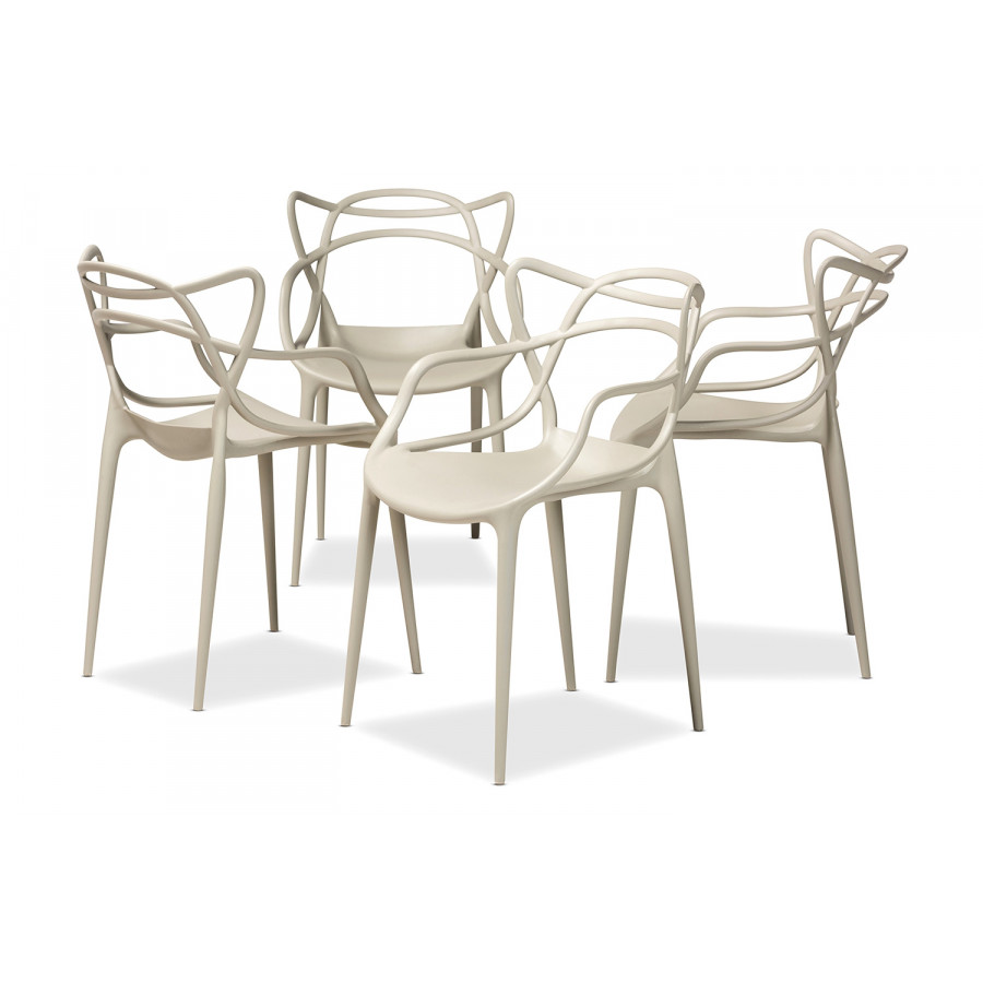 Baxton - Landry Modern 4-Piece Stackable Dining Chair Set