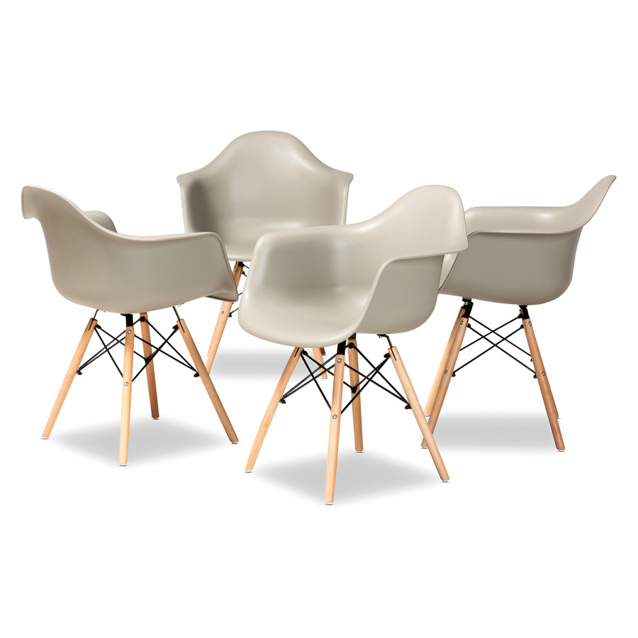 Baxton - Galen Modern 4-Piece Dining Chair Set