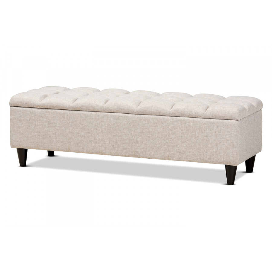 Baxton - Brette Mid Century Modern Bench Ottoman