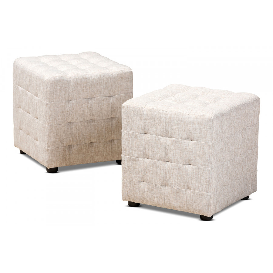 Baxton - Elladio Modern 2-Piece Ottoman