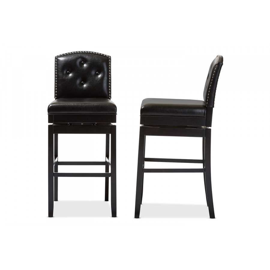Baxton - Ginaro Modern 2-Piece Swivel Bar Stool Set