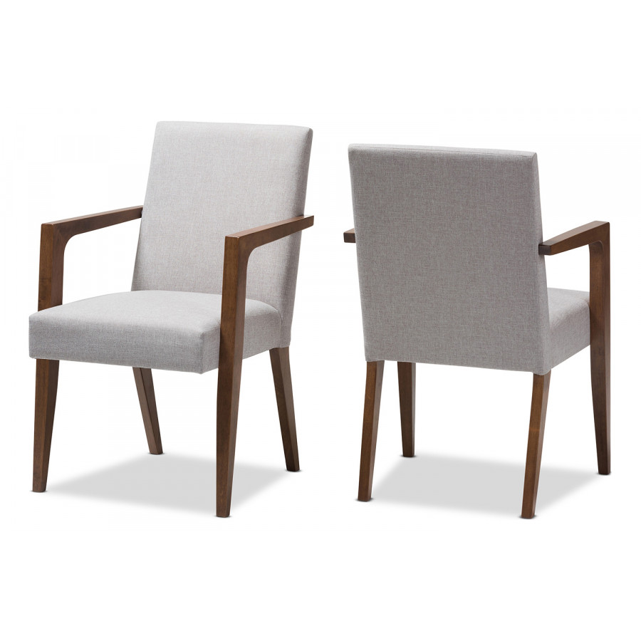 Baxton - Andrea Mid-Century Modern 2-Piece Lounge Chair Set