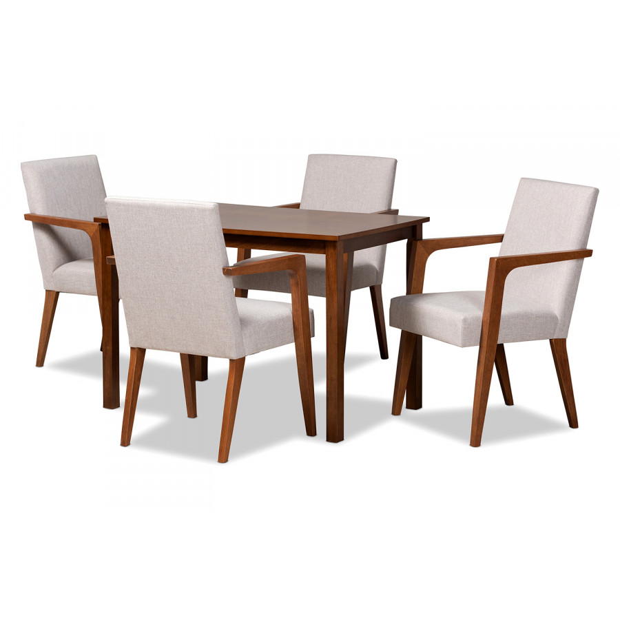 Baxton - Glenda Mid-Century Modern Dining Set