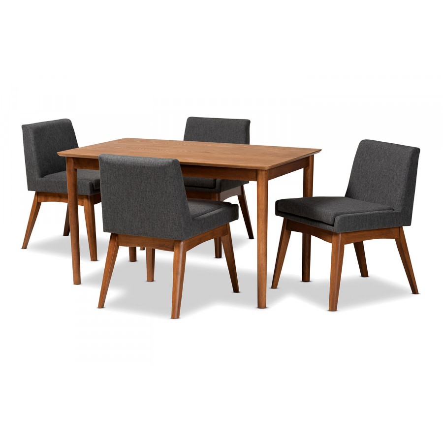 Baxton - Nexus Mid-Century Modern 5-Piece Dining Set