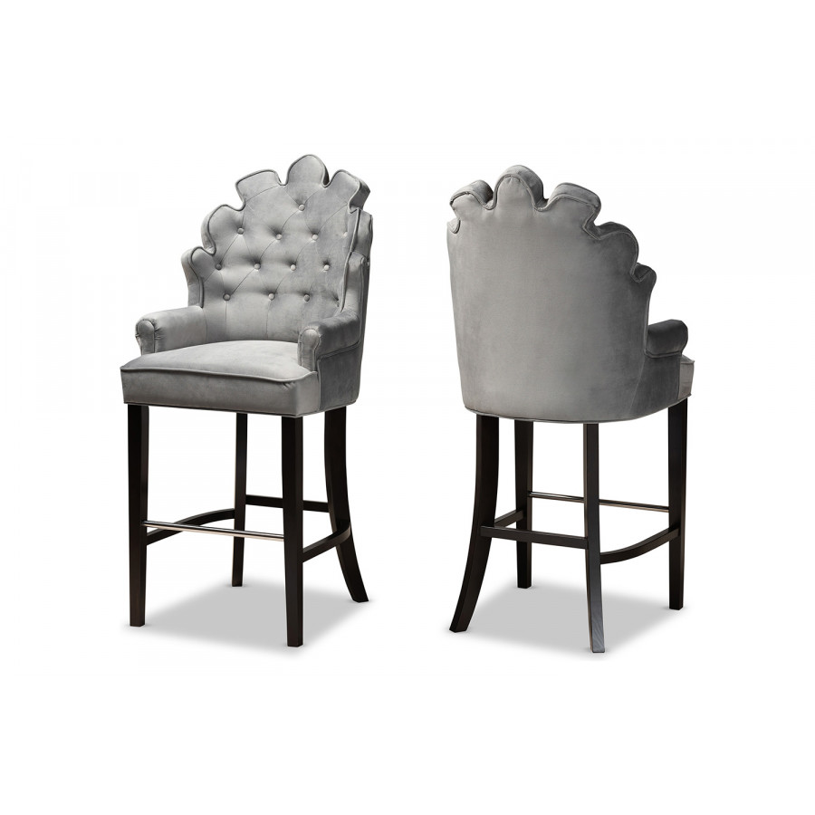 Baxton - Chloe Modern 2-Piece Bar Stool Set