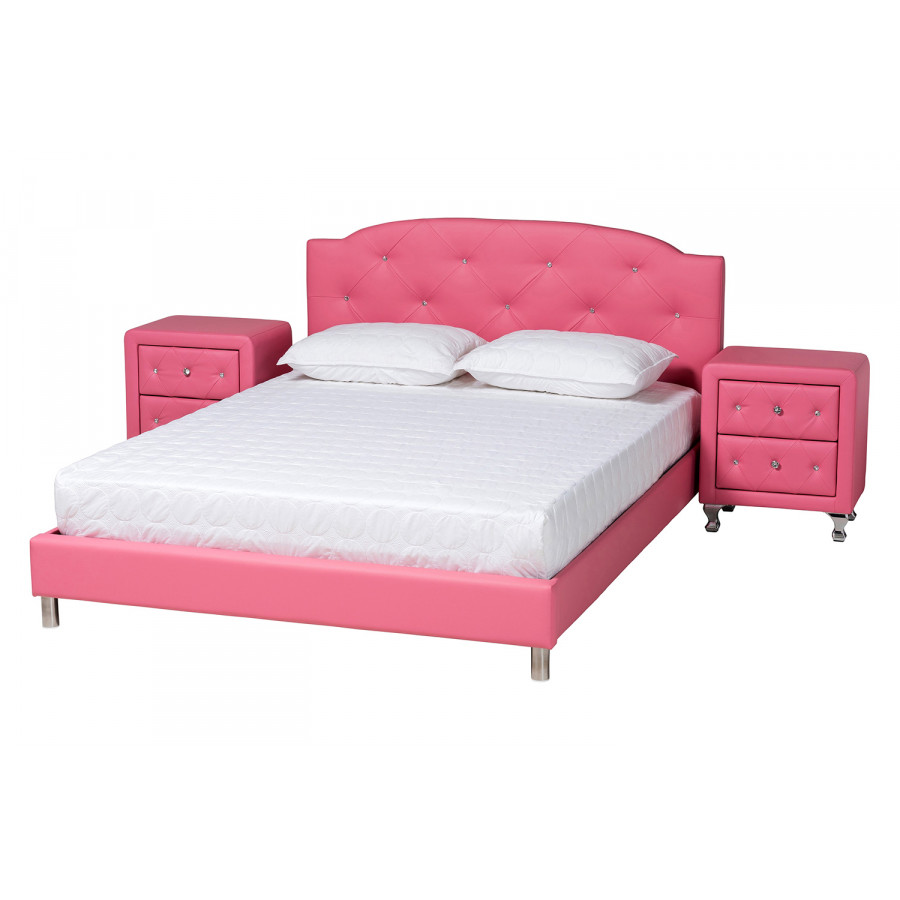 Baxton - Canterbury Contemporary Glam 3-Piece Bedroom Set