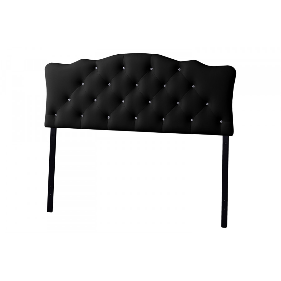 Baxton - Rita Modern Black Scalloped Headboard Full Size