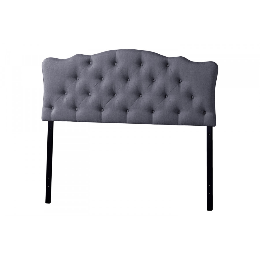 Baxton - Rita Modern Gray Scalloped Headboard Full Size