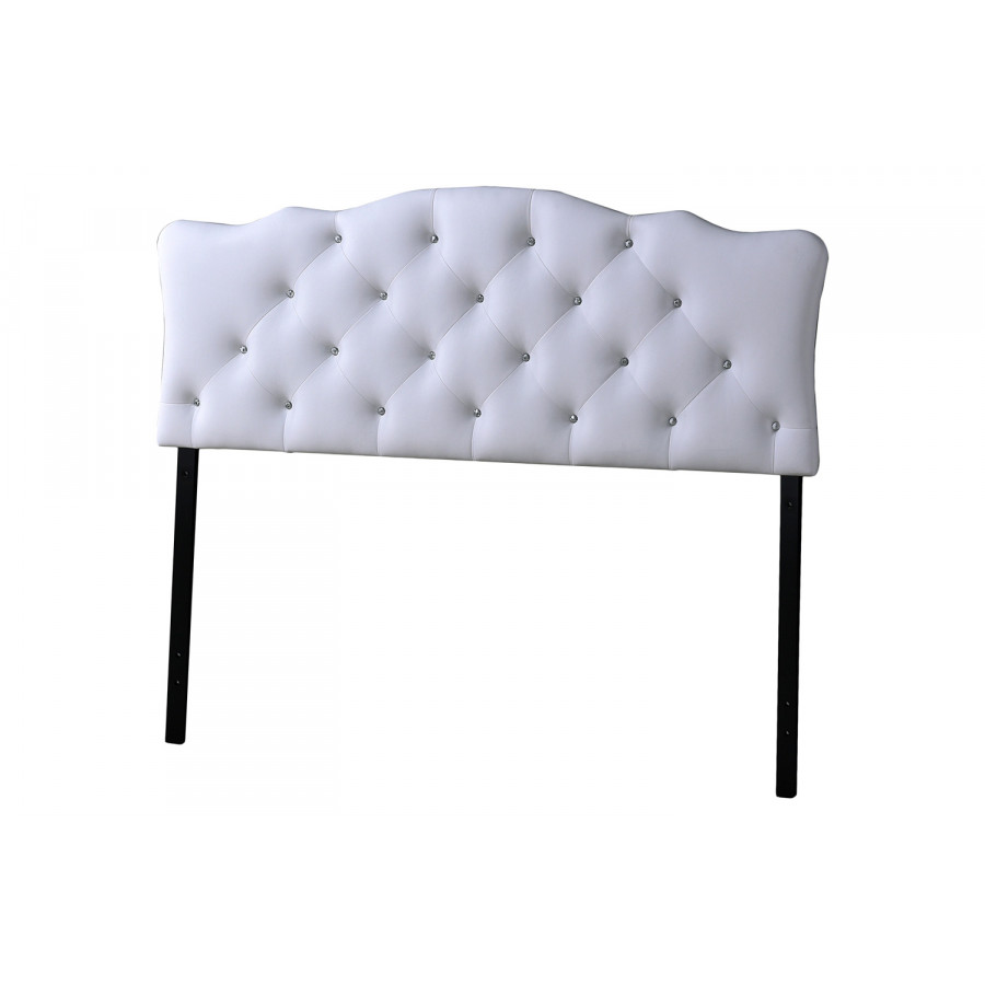 Baxton - Rita Modern White Scalloped Headboard Full Size