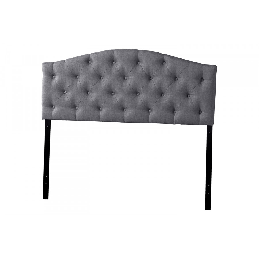 Baxton - Myra Grey Modern Scalloped Headboard Full Size