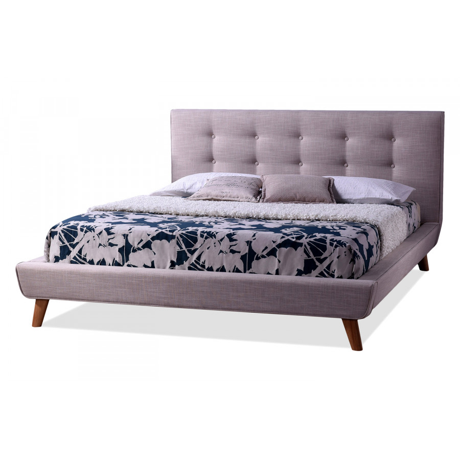 Baxton - Jonesy Scandinavian Style Beige Platform Bed