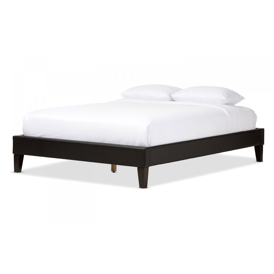 Baxton - Lancashire Modern Black Bed Frame With Tapered Legs Full Size