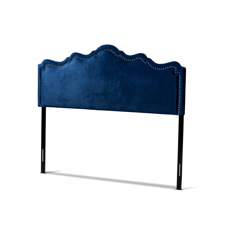 Baxton - Nadeen Navy Blue Modern Headboard Full Size