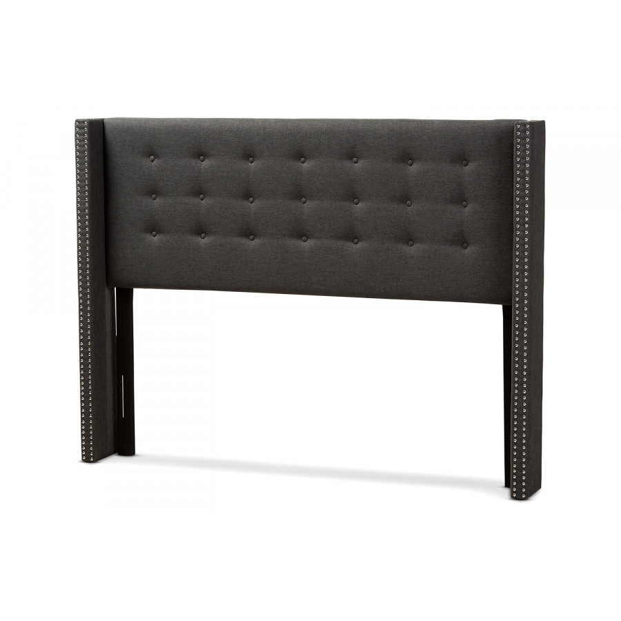 Baxton - Ginaro Modern Dark Gray Winged Headboard King Size