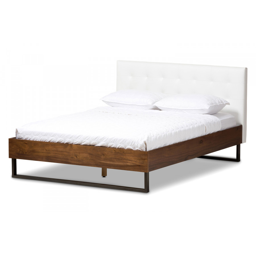 Baxton - Mitchell White Platform Bed King Size