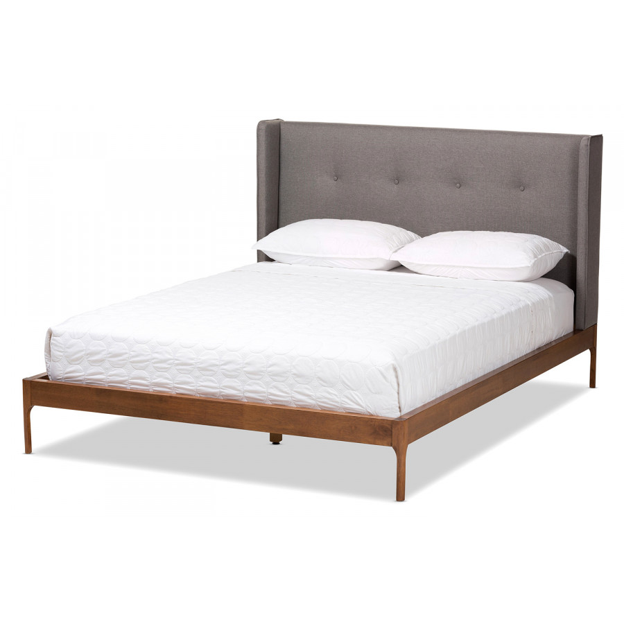 Baxton - Brooklyn Mid Century Modern Platform Bed King Size