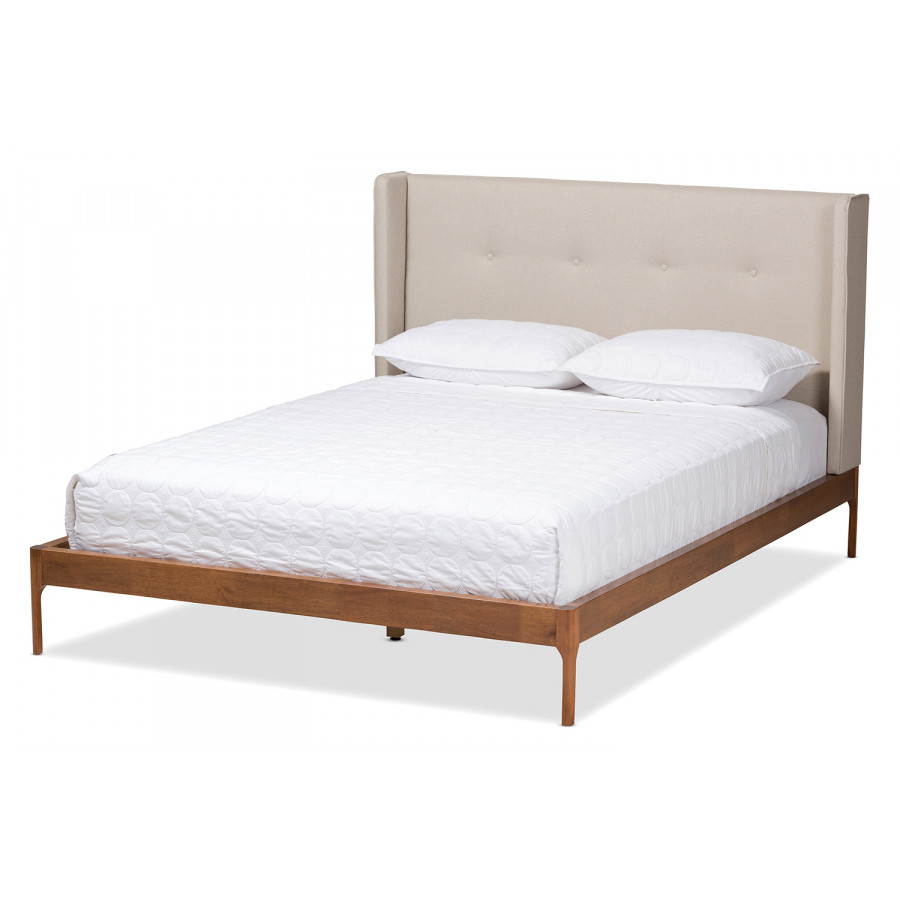 Baxton - Brooklyn Mid-Century Modern Platform Bed