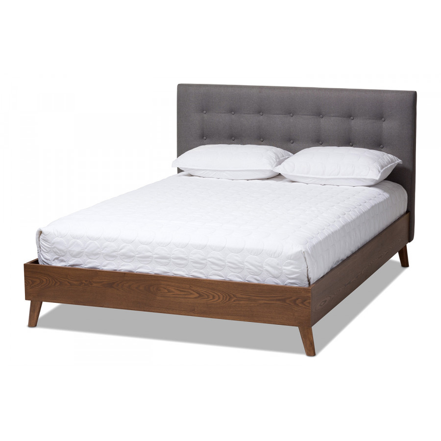 Baxton - Alinia Mid-century Retro Modern Platform Bed