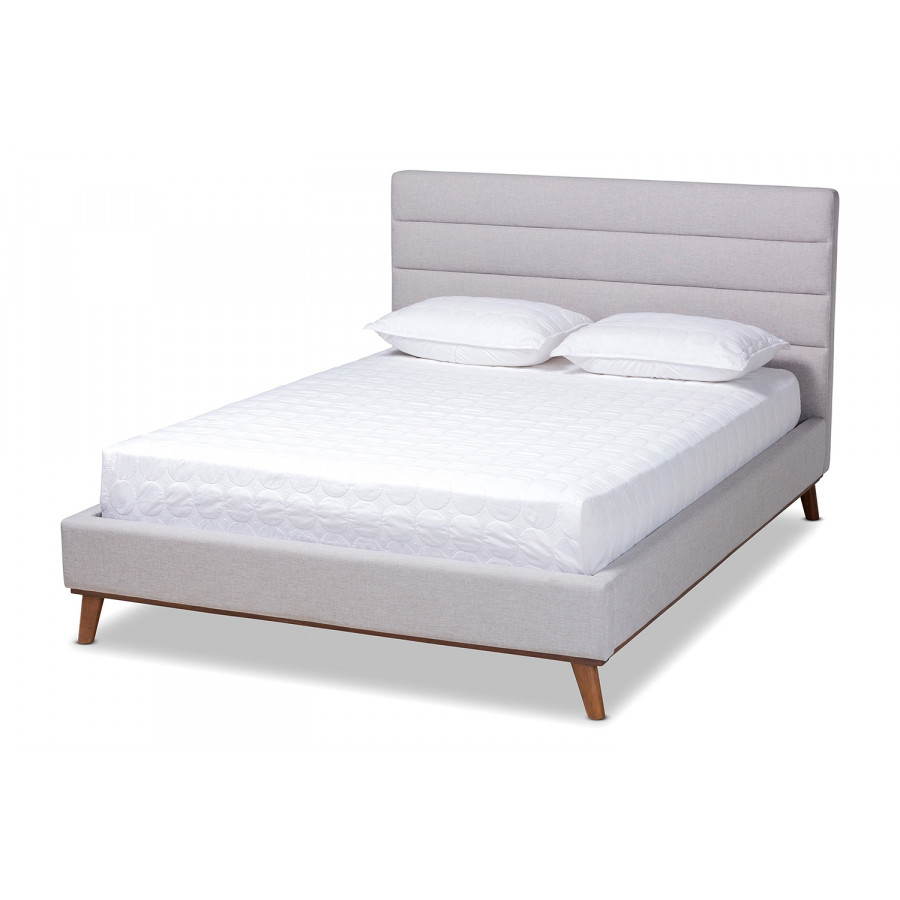 Baxton - Erlend Mid Century Modern Platform Bed King Size
