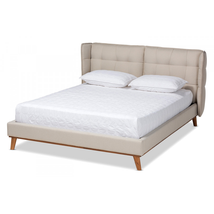 Baxton - Gretchen Modern Platform Wingback Bed King Size