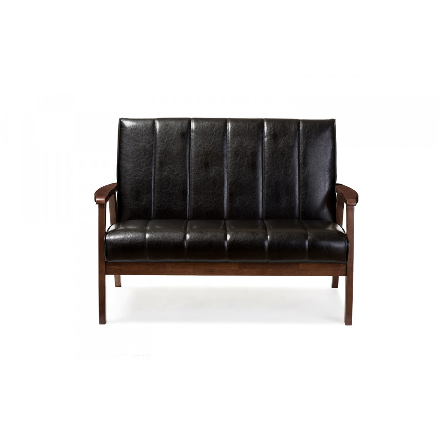 Baxton - Nikko Mid-century Modern 2-Seater Loveseat