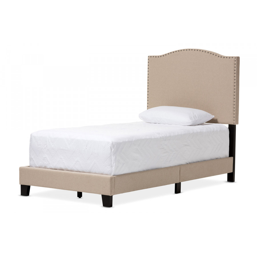 Baxton - Benjamin Modern Arched Bed with Nail Heads
