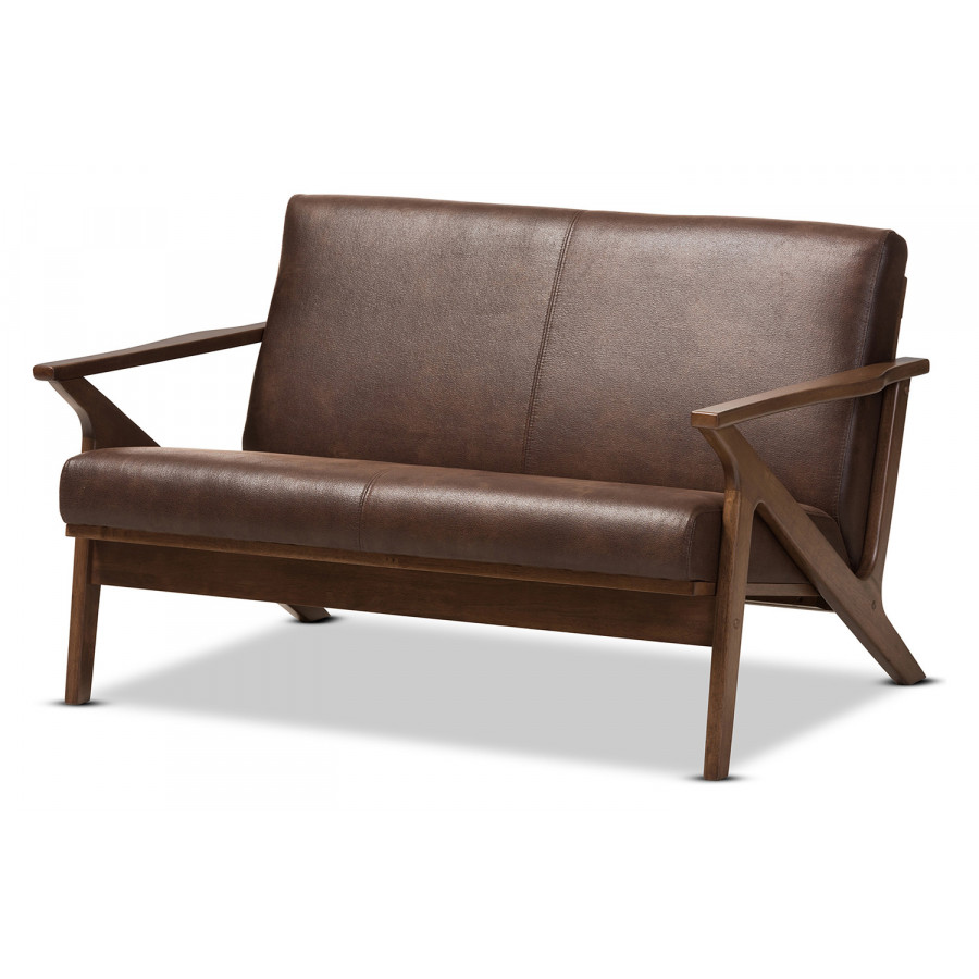 Baxton - Bianca Mid-Century Modern 2-Seater Loveseat
