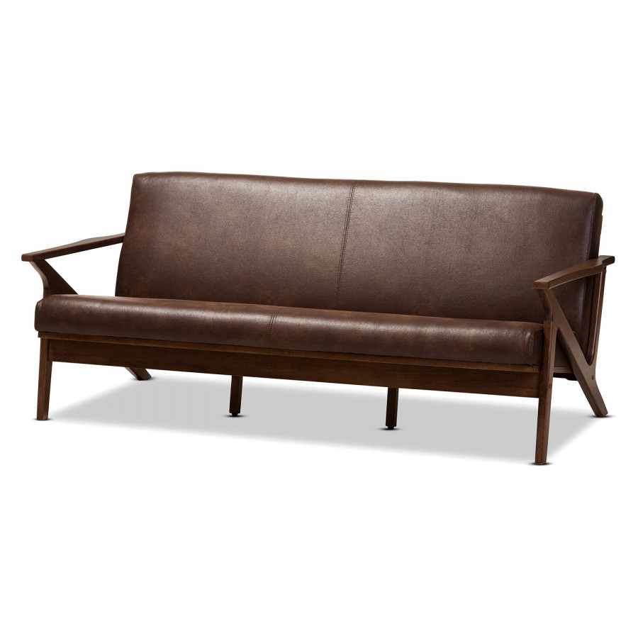 Baxton - Bianca Mid-Century Modern 3-Seater Sofa