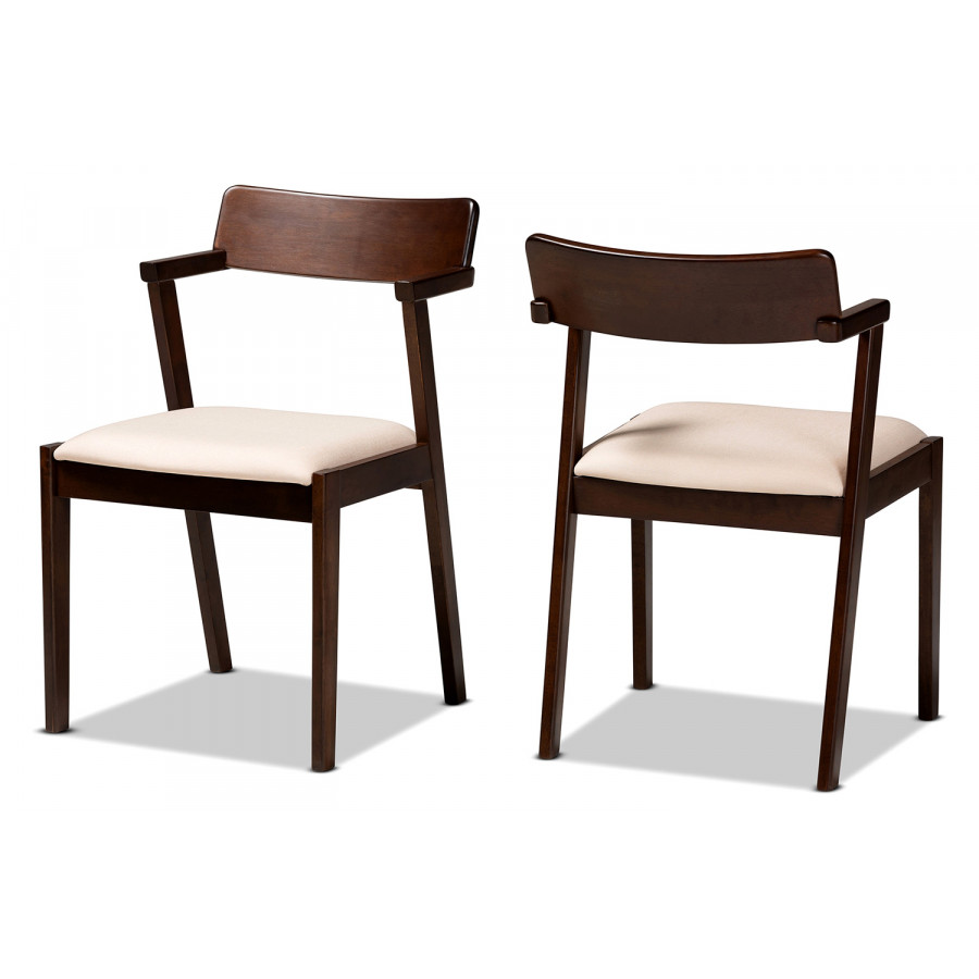 Baxton - Berenice Mid-Century Modern 2-Piece Dining Chair Set