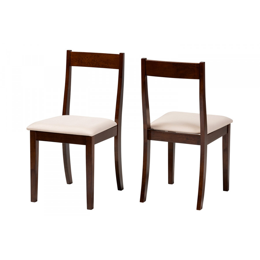 Baxton - Carola Mid-Century Modern 2-Piece Dining Chair Set