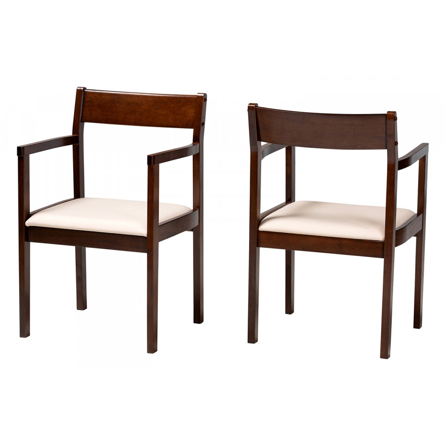 Baxton - Helene Mid-Century Modern 2-Piece Dining Chair Set
